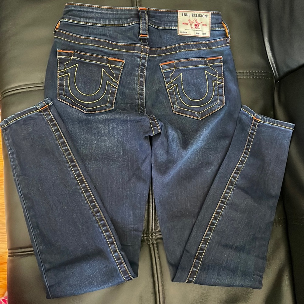 True Religion, Halle midrise supper skinny Jean, Size 28